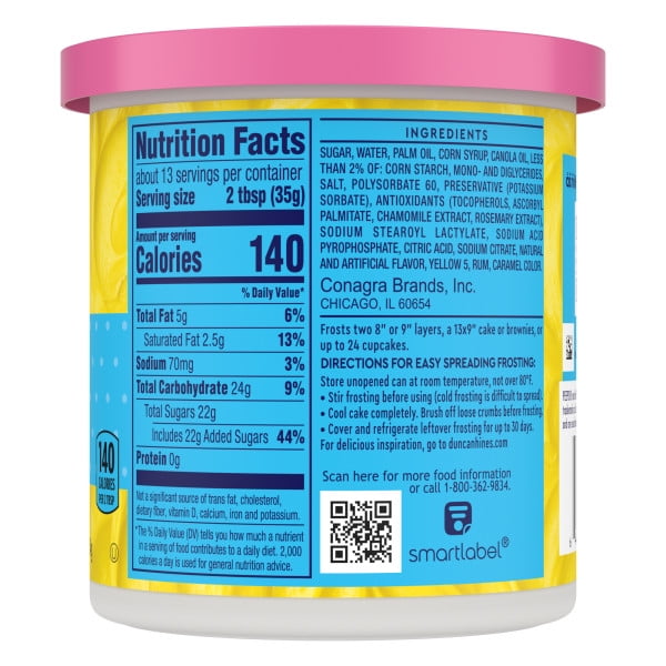 Duncan Hines PEEPS Sunny Yellow Vanilla Frosting, 16 oz.