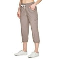 thumbnail image 2 of YOTMKGDO Slacks for Women Active Women's Relaxed Lightweight Woven Cargo Capri Pant Women's Pants Khaki S, 2 of 7