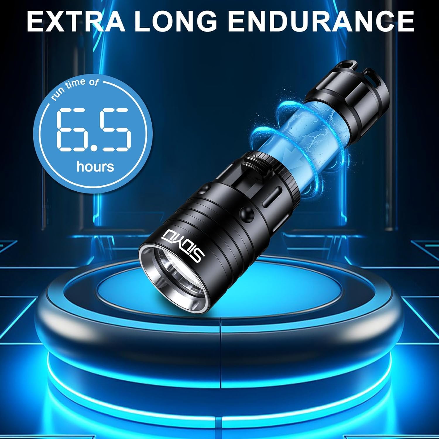 2000 Lumen Dive Light for Scuba Diving, 150 Meters Underwater Flashlight, Rechargeable Battery, White Light, Aluminum Alloy, Diving Flashlight with Push Switch