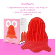 LoveNoobs Baby Cradle Cap Brush, Silicone Baby Scalp Brush, Skin Scrubber, Bath Brush, Pink and Red, 2 Pieces