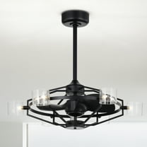 Damita 35 in. 6-Light Indoor Black and Gold Finish Ceiling Fan with Light Kit and Remote