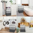 thumbnail image 3 of Yuphony 3Pack Laundry Basket Set Freestanding Waterproof Laundry Hamper 75L Collapsible Tall Clothes Hamper with Easy Carry Handles, 3 of 7