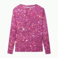 thumbnail image 4 of Kaprioy Long Sleeve Sequin Tops for Women Round Neck Party Blouse Fall Fashion Clothing Sparkle Glitter Party Elegant Party Clubwear Trendy Pullover Blouses Boho Print Long Sleeve Tunic Tops, 4 of 4
