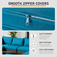 thumbnail image 6 of Seizeen 6pcs Outdoor Patio Furniture Set, Rattan Wicker Sectional Conversation Sofa Set w/Thick Cushions, Modular Outdoor Couch for Porch, Backyard, Poolside & Garden, 6 of 9