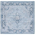 thumbnail image 3 of SAFAVIEH Tucson Brooke Traditional Machine Washable Area Rug, 6' x 6' Square, Light Blue/Navy, 3 of 15