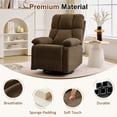 thumbnail image 7 of GEEYOO Swivel Rocker Recliner Chair for Adults,360°Swivel Nursery Recliner with Side Pockets,Small Recliner Chair for Small Spaces for Living Room,Linen,Brown, 7 of 7