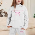 thumbnail image 2 of Zylarhe Girls Boys Sweatshirt Girls Long Sleeve Hooded Pullover Top and Pants Set Warm Solid Sweat Suit Outfit for Toddlers Light Gray 3-4 Years, 2 of 4