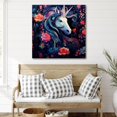 thumbnail image 5 of OWNSERIES Unicorn surrounded by flowers Pattern Canvas Wall Art Paintings for Living Room Canvas Frameless Print Wall Artworks Bedroom Decoration, 5 of 5