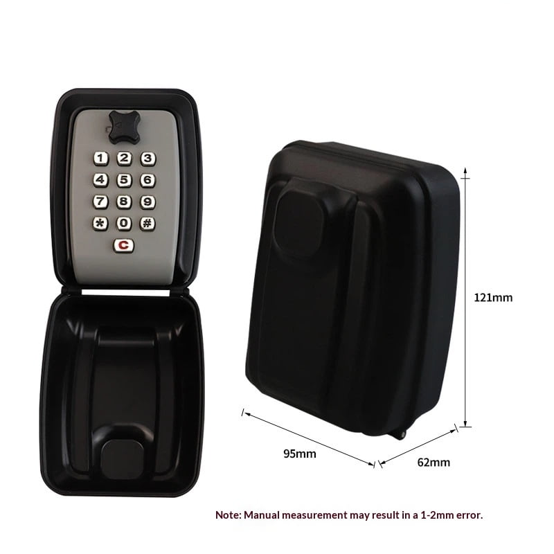 Key Lock Box for Outside, Sturdy Waterproof Wall Mount Lock Box for House Key, 12-Digit Combination Resettable Large Capacity Security Lockbox for Home, Garage, Office, Warehouse
