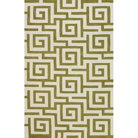 Berkley Rhythm Area Rug IF1CI Citron Greek Key Lines 5' x 7' 6" Rectangle