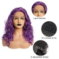 thumbnail image 6 of Unique Bargains Lace Front Wigs for Women 14" Purple Medium Long Fluffy Curly Wavy with Wig Cap, 6 of 8