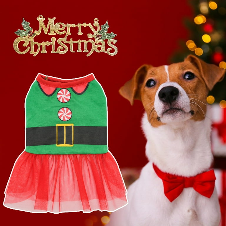 dog christmas dress walmart Northlight Elf Christmas Dog Costume with Hat