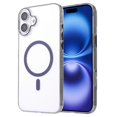 thumbnail image 1 of KAIYANG Funda magnética para iPhone 16 compatible con MagSafe de 1,0 mm, carcasa trasera ultrafina de PC, color verde, morado y multicolor, 1 of 5