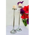 thumbnail image 4 of Fastival Decoration Pillar Candle Holder Centerpiece Pillars Compatible Candles - Tall Farmhouse Wooden Steel Candle Holders Pillar Set of 2, 4 of 4