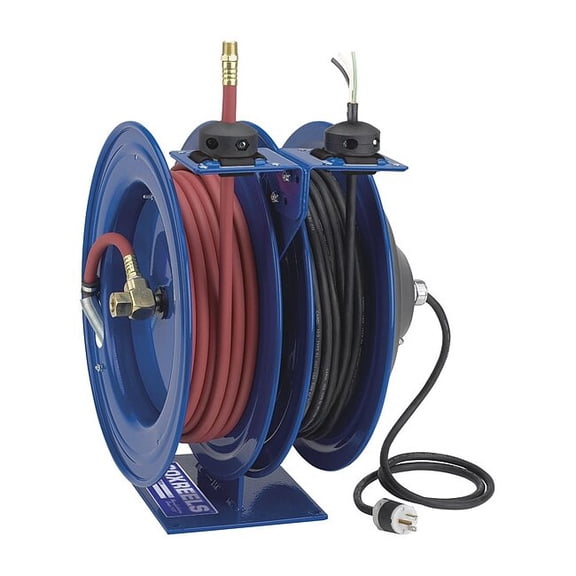 Coxreels Dual Hose Reel,Spring,3/8 in MNPT,50 ft C-L350-5012-X