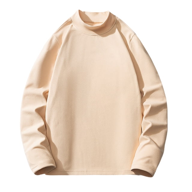 Chandails pour Femmes Automne 2024 Chandail de Base en Velours Uni à Manches Longues et Col Rond pour Hommes Chandails à Manches Longues Femmes P-63 Kaki 4TG