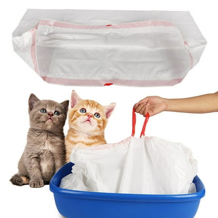Washranp 10Pcs Cat litter Box Liners Large Extra Durable Cat Litter Pan Drawstring Bags Heavy Duty Cat Toilet Bag Bag Pet Supplies
