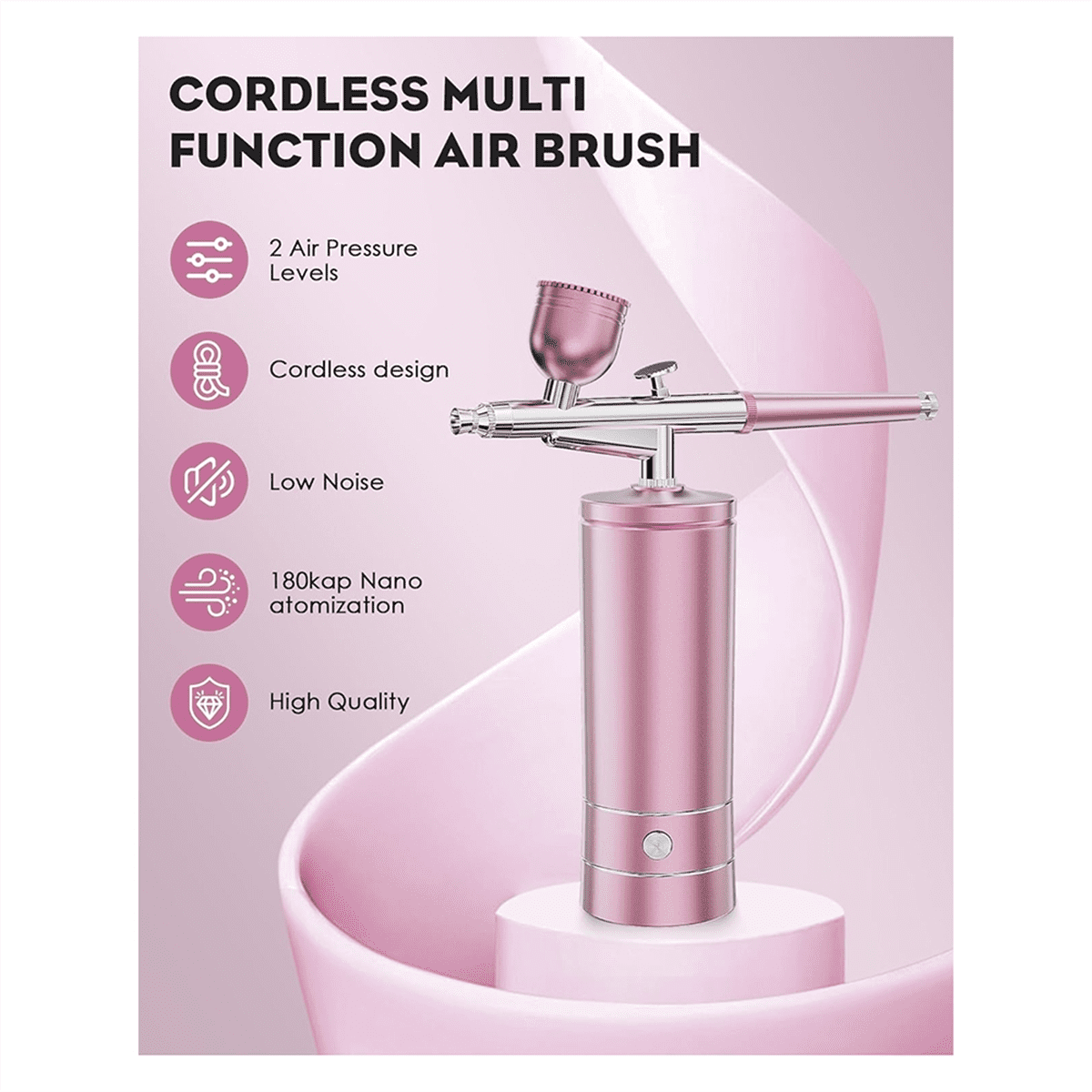 Airbrush Kit with Compressor, Portable Nail Spraygun, Rechargeable Cordless Airbrush Set, Handheld Airbru