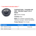 thumbnail image 2 of Crankshaft Pulley - Compatible with 2002 - 2008 Mini Cooper S (For S Model) 2003 2004 2005 2006 2007, 2 of 3