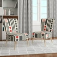 thumbnail image 4 of Designart "Retro Geometrical Abstract Minimal Pattern II" Upholstered Mid-Century Accent Chair - Arm Chair, 4 of 5