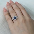 thumbnail image 6 of HeartsAndYou 2ct Natural Blue Sapphire Bezel Bridal Set Engagement Ring 14k SOLID White Gold, 6 of 9