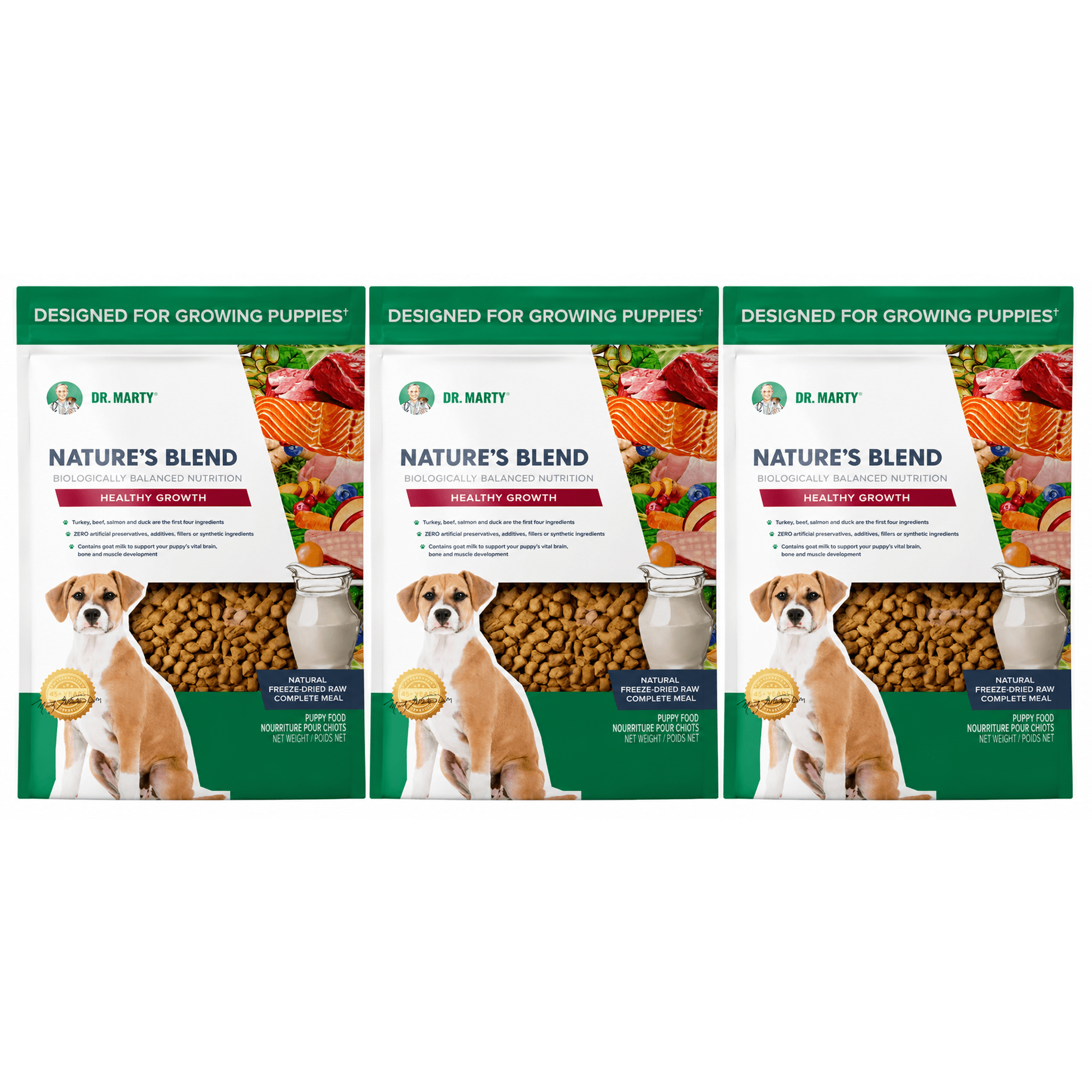 Dr. Marty Nature's Blend Healthy Growth Freeze Dried Raw Food for Puppies, 6-oz (3 pack)