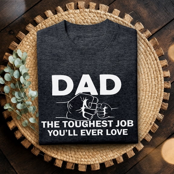 Jollimate Dad The Toughest Job Shirt, Men's Dad Shirt, Father Gift Tee, Gift for New Dad