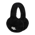 thumbnail image 2 of HDE Women's Fuzzy Faux Fur Earmuffs with Rhinestone Charms Black Star Charm, 2 of 6