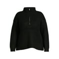 thumbnail image 3 of Terra & Sky Women's Plus Size Quarter Zip Sweater, Midweight, 3 of 5
