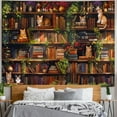 thumbnail image 3 of Gojian Forest Library Tapestry Tree Bookshelf Tapestries Wall Hanging Vintage Fantasy Fairy Treehouse Book Tapestry for Bedroom Living Room Dorm Classroom, 3 of 6