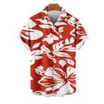 thumbnail image 4 of Elvqul Short Sleeve Shirts for Men Clearance Button up Summer Shirts Casual Red Printed Collared Tops, 4 of 5