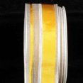 thumbnail image 2 of The Ribbon People Yellow and White Striped French Wired Craft Ribbon 1.5" x 22 Yards, 2 of 2