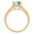 thumbnail image 4 of 2.3 ct Round Cut Natural Aquamarine Solitaire with Accents Engagement Ring for Women in 18K Yellow Gold, 4 of 5