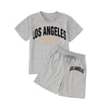 thumbnail image 3 of MUXiin Girls' Summer Clothes 2 Piece Outfits Letter Print T-Shirt&Top Shorts Tracksuit Sets Size 7-14 Years, 3 of 6