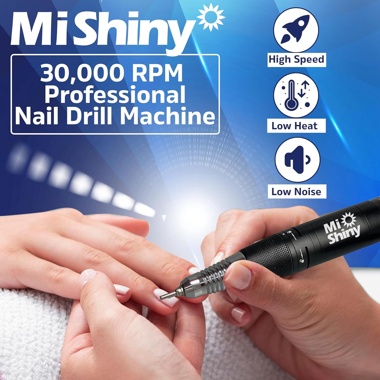 30.000RPM Professional Nail Drill Machine - Hand Drill for Nails - Replacement Nail Drill Handpiece Compatible with KUPA KP55, KP60, KP5000, UP-200 (Black)
