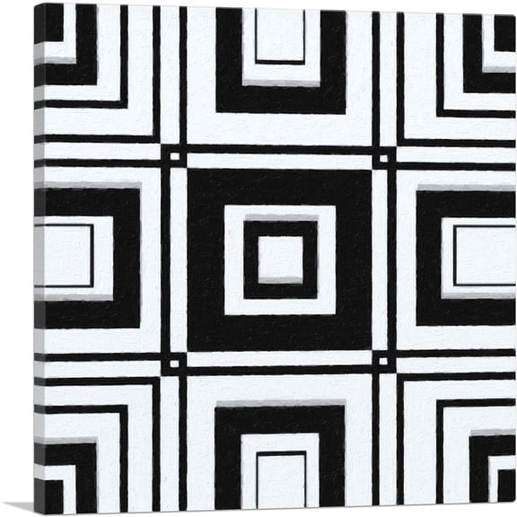 ARTCANVAS Mid-Century Modern Prisons of Insanity Canvas Art Print - Size: 12" x 12" (0.75" Deep)