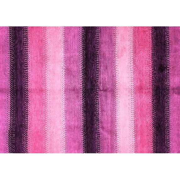 Ahgly Company Indoor Rectangle Abstract Pink Modern Area Rugs, 4' x 6'
