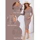 thumbnail image 4 of Guruixu Vestido de maternidad con cuello en V cruzado de punto acanalado con alas de murci&eacute;lago, espalda abierta, con abertura para embarazo, baby shower, sesi&oacute;n de fotos, Rosa,, 4 of 6