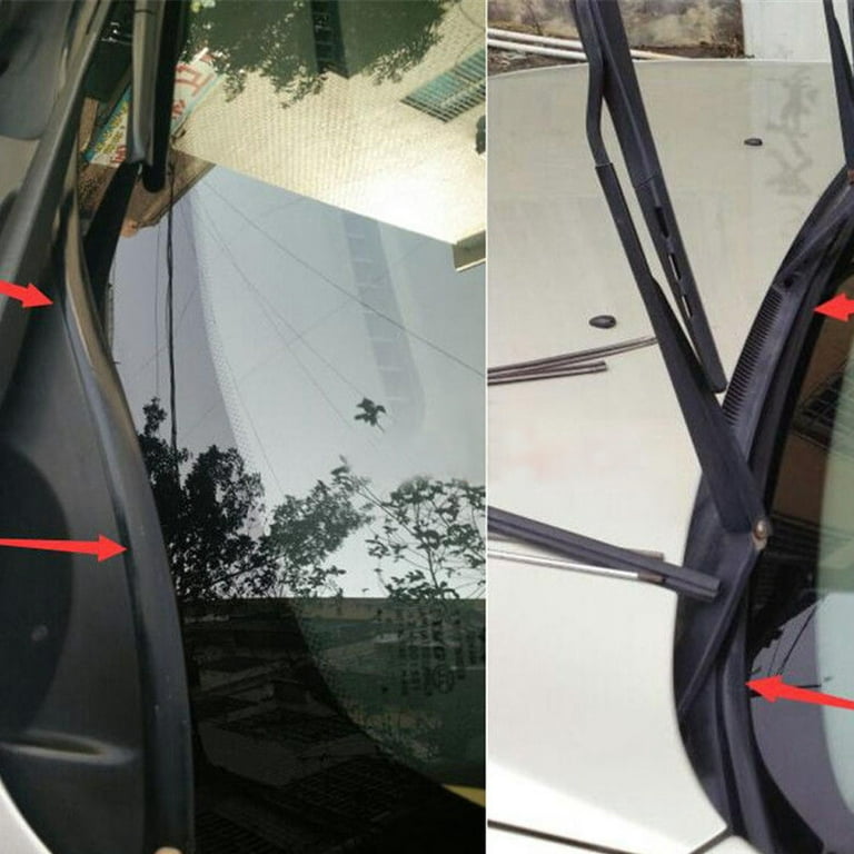 Black 1.7m Plastic Panel Under Windshield Wiper Rubber Sealing Strip For  One Car