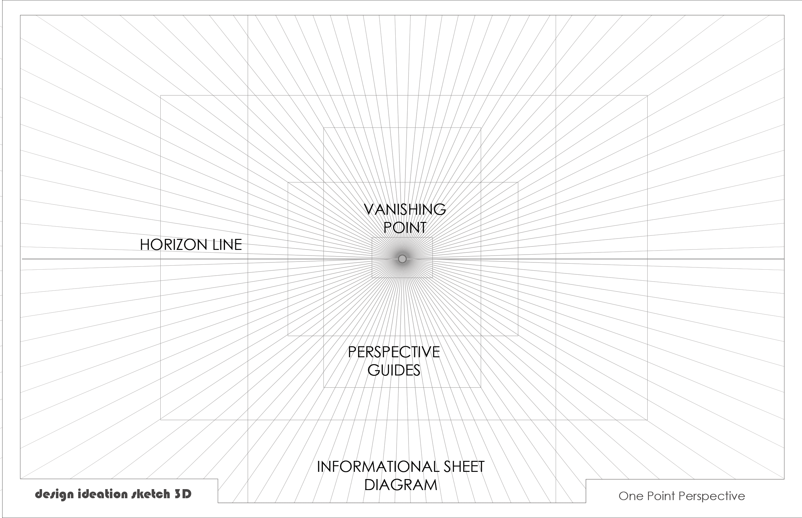 Perspective Grid Pad. Removable Sheets. Mixed Media Paper. Reinforced Lay Flat Binding. 1 Point. Grey. (11" x 17") PAD-2550-TS-H (5 Pads)