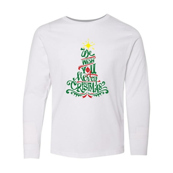 Inktastic We Wish You A Merry Christmas Long Sleeve Youth T-Shirt