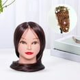 thumbnail image 1 of Cabeza de Maniquí, Entrenamiento de Peluquería, Adorno de Fibra Sintética Cabeza de Modelo de Muñeca de Cosmetología, Maniquí de Cabeza para Practicar Cabeza giratoria marrón Yinane Cabeza de maniquí, 1 of 8