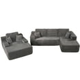 thumbnail image 2 of XIZZI Modular Sectional Sofa Couch Set, Deep Seat L-Shape Upholstered Couch & Large Sofa Bed, Modern Minimalist Couches for Living Room, Bedroom, Right Chaise, Gray - Corduroy Fabric, 2 of 11