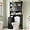 Black, variant on Itaar Over The Toilet Storage Cabinet, Over Toilet Bathroom Organizer with Glass Doors & Toilet Paper Holder Stand, Home Space-Saving Toilet Rack, for Bathroom, Restroom, Laundry, Grey