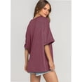 thumbnail image 5 of Oversized T Shirts for Women Short Sleeve Loose Fit Crewneck Summer Tops Casual Basic Rolled Sleeves Tee Shirt, 5 of 6