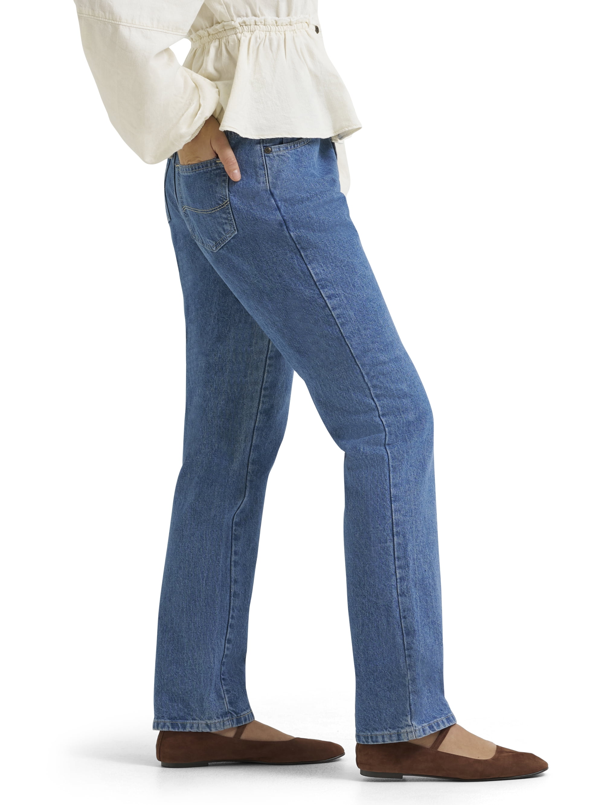 Lee® Women's All Cotton 31" Relaxed Straight Leg Denim Jeans