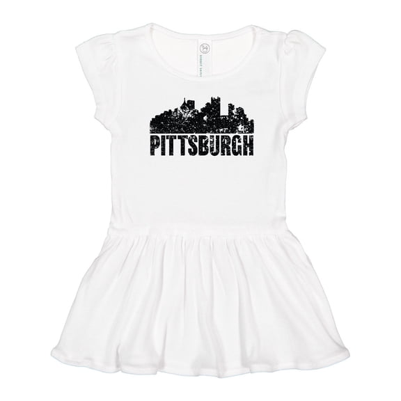 Inktastic Pittsburgh Skyline Grunge Girls Toddler Dress