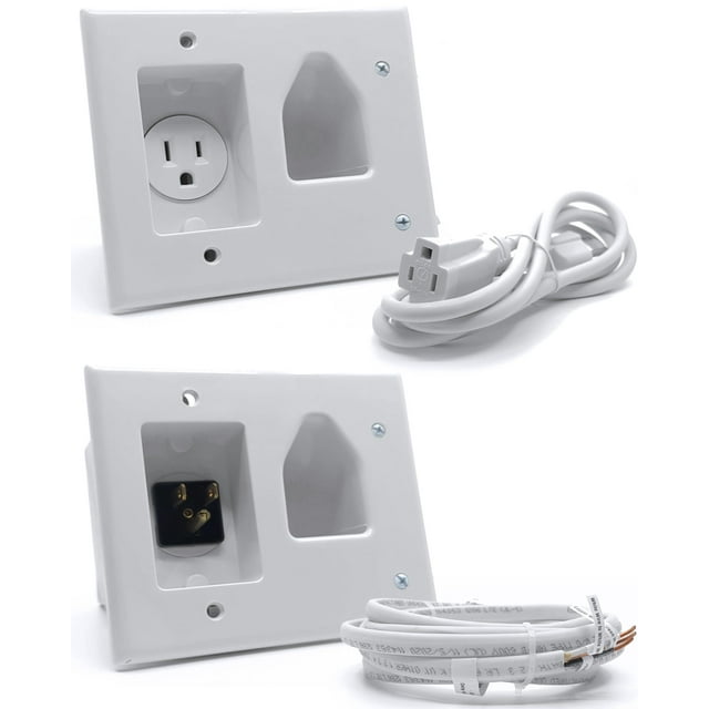 DATA COMM Electronics In-Wall Cable Management Kit: Advanced TV Cable Hider Wall Kit-Complete Low Voltage Cord Hider For Sleek Wall-Mounted TV Setup - DIY Cable Organizer, Kit Single Power Solution
