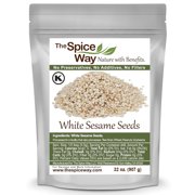 The Spice Way White Sesame Seeds - Middle Eastern and Asian Cuisine - 32 oz.