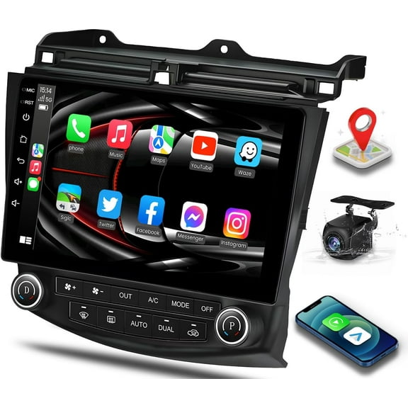 Car Radio for Honda Accord 2003-2007 Car Stereo with Wireless Carplay/Android, 2 32G Android 13 Car Radio, 10.1" Touchscreen Autoradio Support Mirror Link GPS Navigation Backup Camera